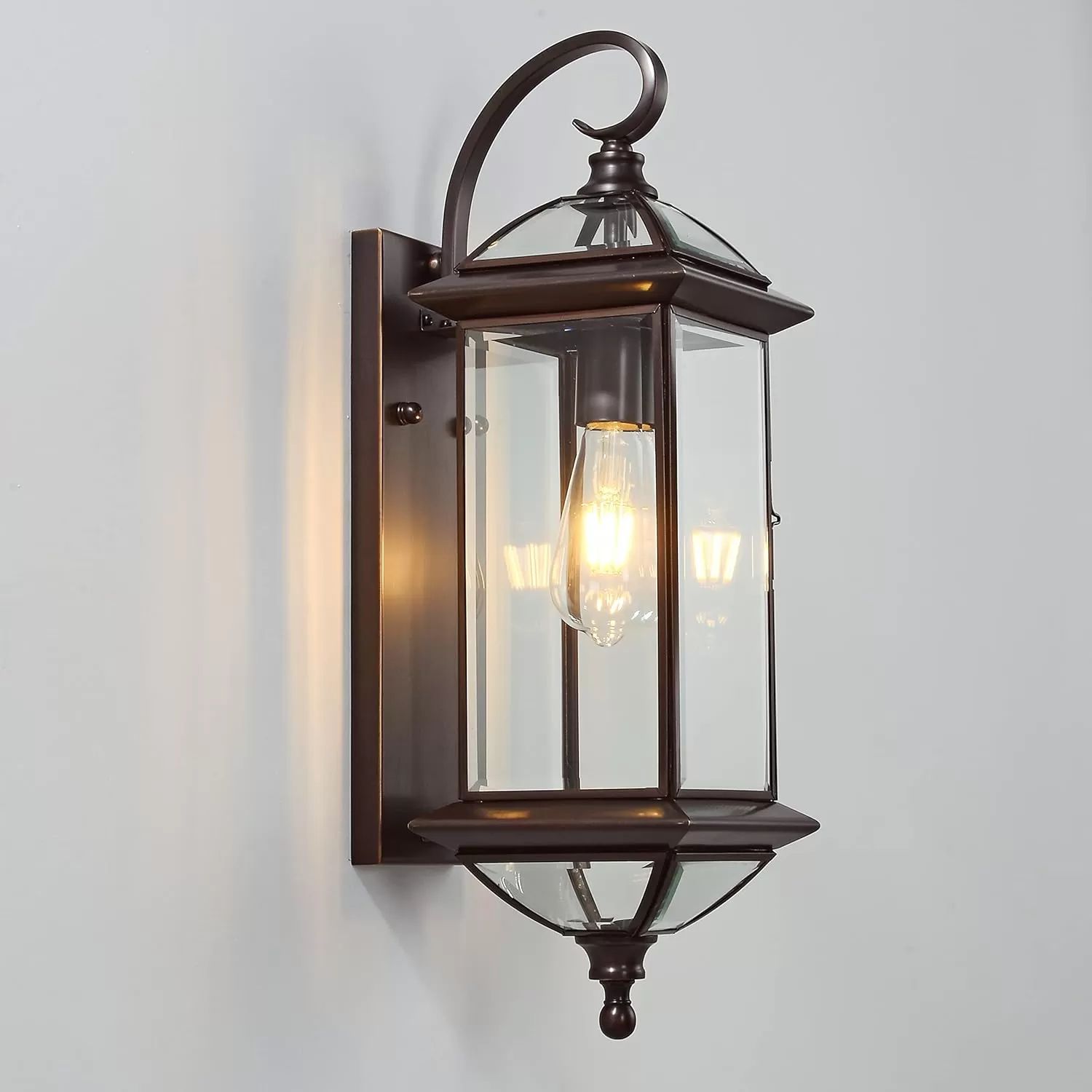 B05047BP 20'' H Copper Outdoor Wall Lights Large Oil Rubbed Bronze Exterior Lighting Fixtures Vintage Porch Lights with Clear Glass Wall Lantern for Patio Garage Front Porch 1 Pack - Image 10