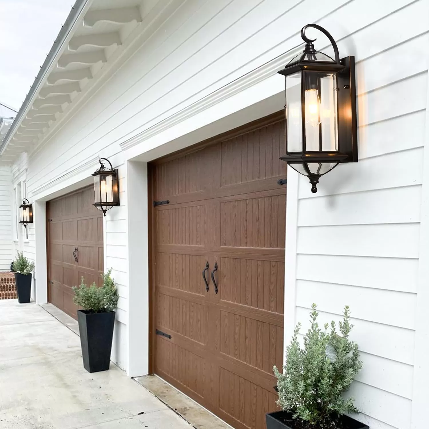B05047BP 20'' H Copper Outdoor Wall Lights Large Oil Rubbed Bronze Exterior Lighting Fixtures Vintage Porch Lights with Clear Glass Wall Lantern for Patio Garage Front Porch 1 Pack - Image 2