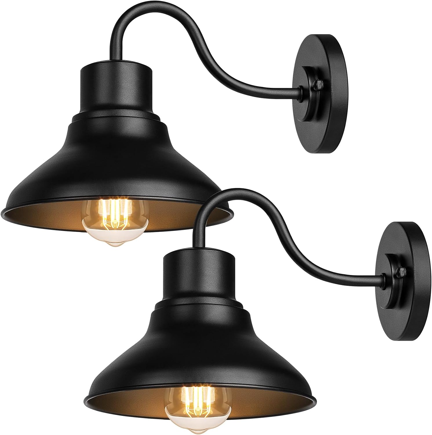 B08025P Outdoor Wall Light Fixtures, Farmhouse Exterior Porch Lights, Black Barn Lights, Vintage Waterproof Outside Wall Sconces for House Patio Front Garage