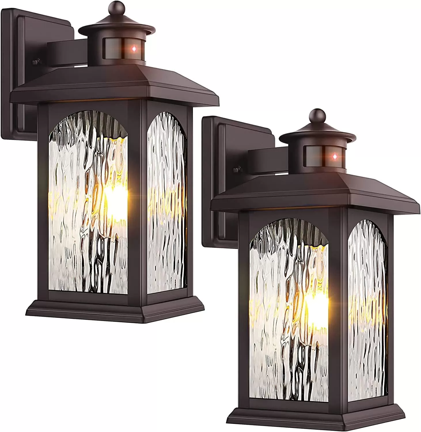 B06077PG 2 Packs Motion Sensor Outdoor Lights - Brown Dusk to Dawn Outdoor Lighting, Oil Rubbed Bronze Exterior Light Fixtures, Waterproof Porch Lights Wall Sconce for House, Garage, Entryway Anti-Rust