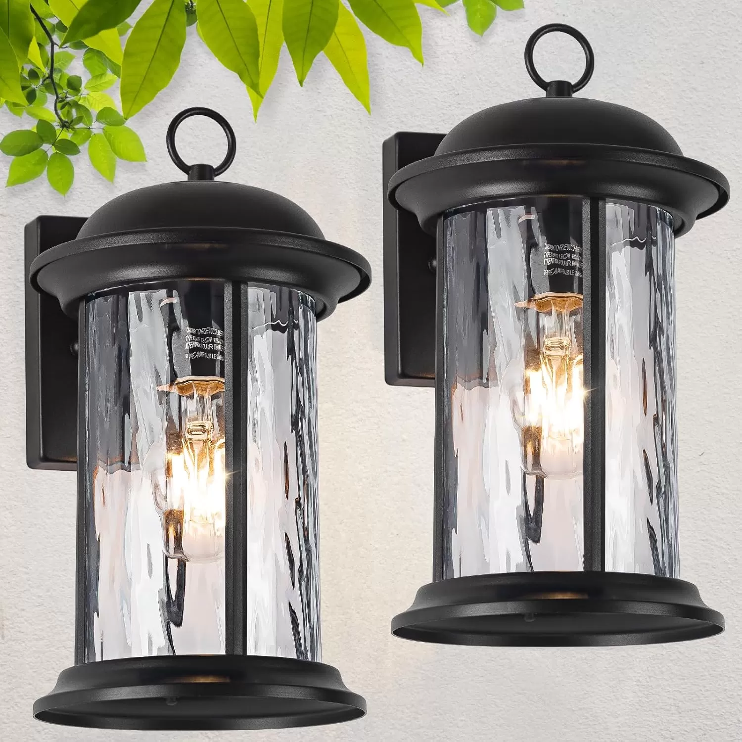 B06102P 2 Pack Exterior Waterproof Wall Sconce Light Fixtures with Clear Glass Shade, Anti-Rust Porch Lights for Outdoor with E26 Socket