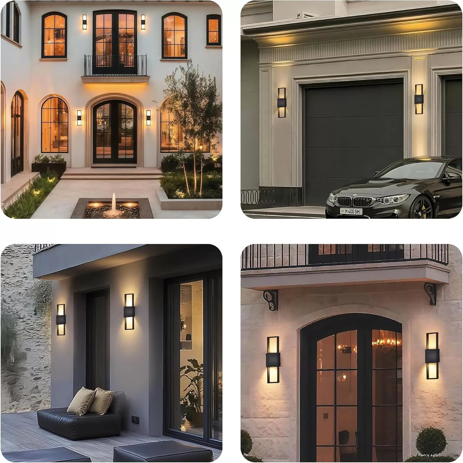 B04054L Modern Outdoor Wall Sconce, Up and Down Outdoor Lights for House, Black Exterior Wall Light Fixture with Matte Finish, Vertical Porch Light for Front Door, Garage, Patio, Entryway, 10W 3000K (15.75") - Image 4